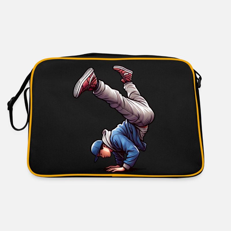 Breakdance-Tanzstil - Retro Tasche - Schwarz/Gold