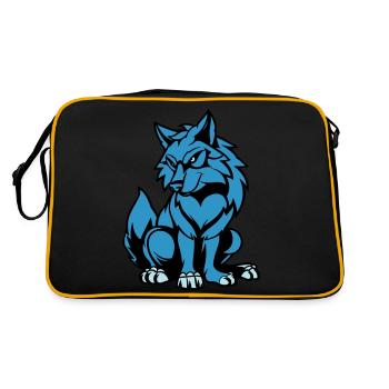Loup Bande Dessinée Animal - Sac Retro - noir/or - Dos