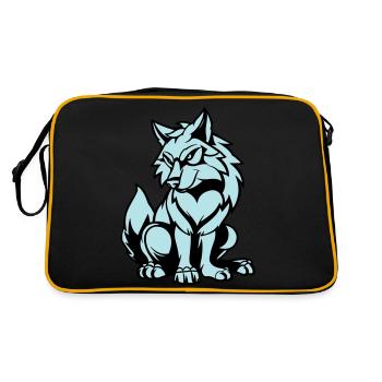 Loup Bande Dessinée Animal - Sac Retro - noir/or - Dos