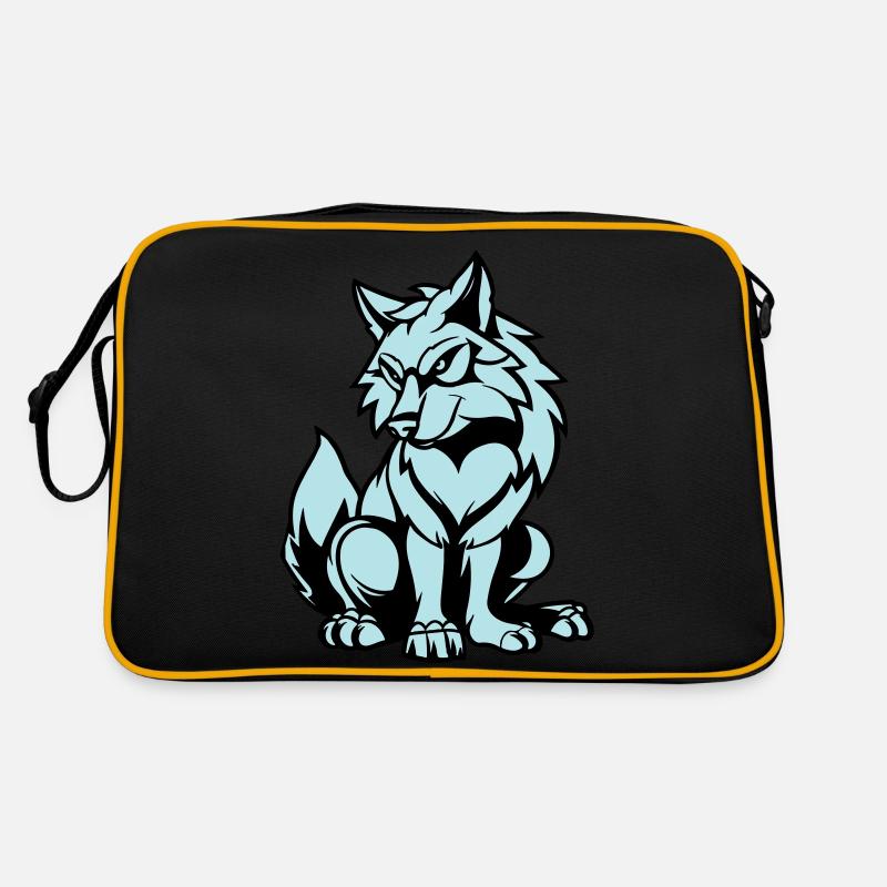 wolf comic tier Retro Tasche