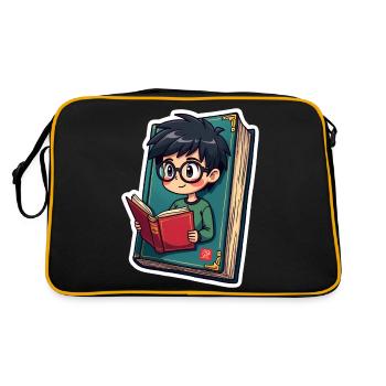 BOOK NERD - Retro Bag - black/gold - Back