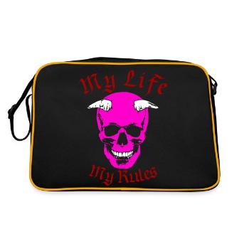 Pink Devil - Ma vie, mes règles - Sac Retro - noir/or - Dos