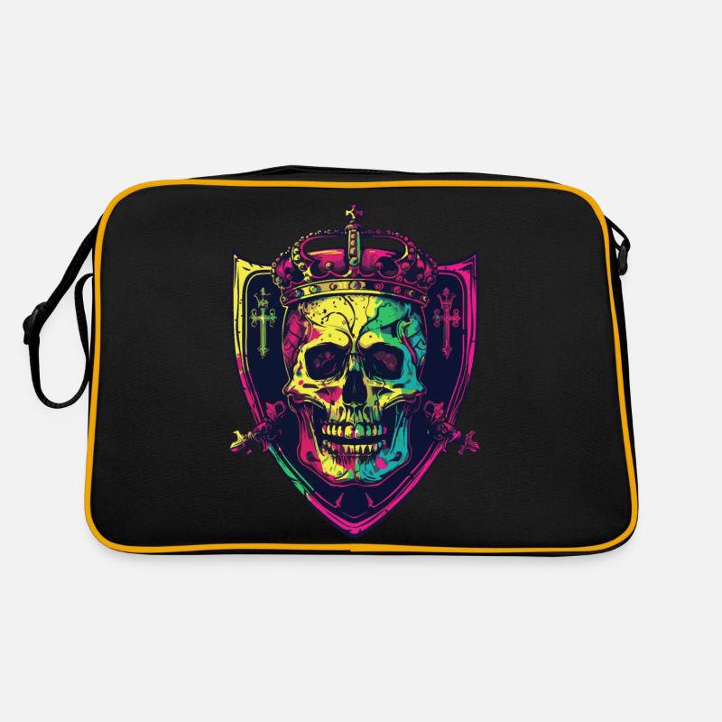 König Skull Krone Wappen Retro Tasche