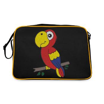 Tissu Parrot Tissu - Sac Retro - noir/or - Dos
