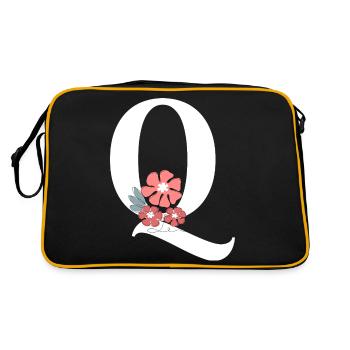 Lettre q fleurs minimalistes - Sac Retro - noir/or - Dos