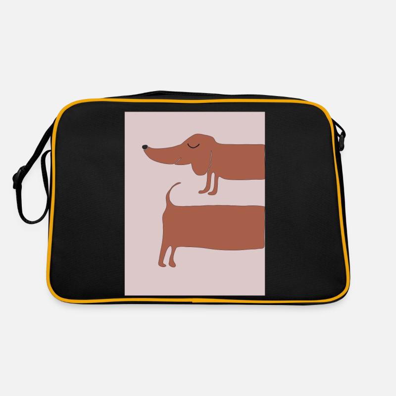 dackel rosa hintergrund Retro Tasche