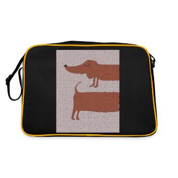 Tissu teckel Tissu - Sac Retro - noir/or - Dos
