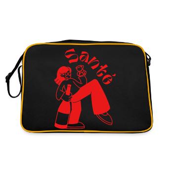 Santé: Das Leben feiern - Retro Tasche - Schwarz/Gold - Hinten