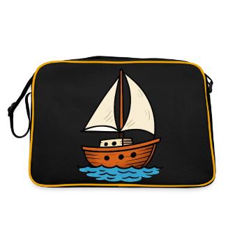 segelboot - Retro Tasche - Schwarz/Gold - Hinten