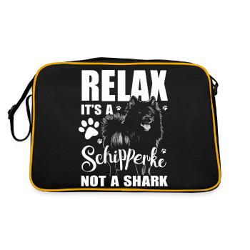 Détendez-vous, c’est un Schipperke, pas un requin - Sac Retro - noir/or - Dos