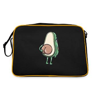 Funny Avocado Butt Apparel - Cadeau mignon Vegan - Sac Retro - noir/or - Dos