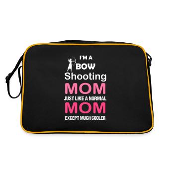 Bogenschießen Mutter Muttertag Geschenk - Retro Tasche - Schwarz/Gold - Hinten