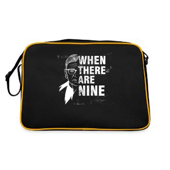 Quand il y a neuf Ruth Bader Ginsburg Spruch - Sac Retro - noir/or - Dos