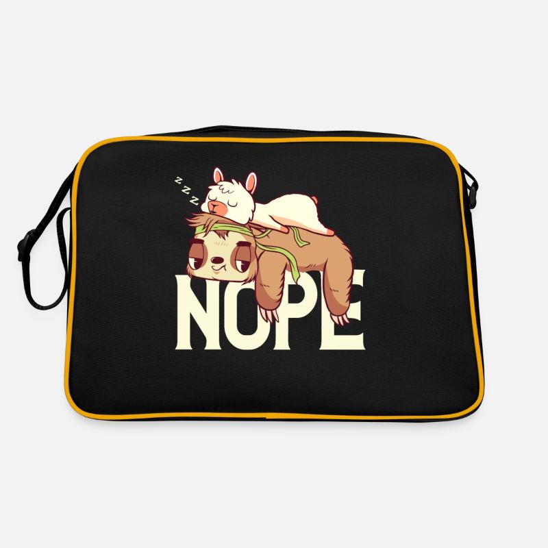 Sloth Llama while chilling - Retro Bag - black/gold
