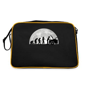 KFZ Mechaniker Evolution Im Mondlicht Geschenk - Retro Tasche - Schwarz/Gold - Hinten