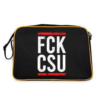 Fck Csu Anti-Politik Politik Für Demonstranten - Retro Tasche - Schwarz/Gold - Hinten