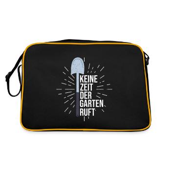 Keine Zeit Der Garten Ruft - Landschaftsgärtner - Retro Tasche - Schwarz/Gold - Hinten