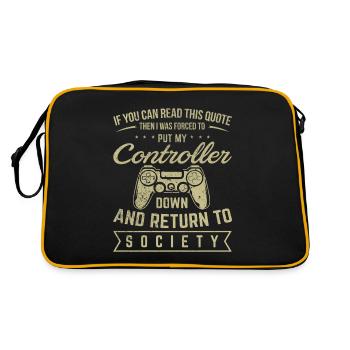 Zocker Gift - Gaming Nerd Controller Games - Retro Bag - black/gold - Back