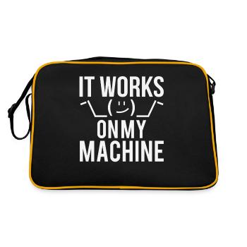 Programmierer Entwickler It Work On My Machine - Retro Tasche - Schwarz/Gold - Hinten