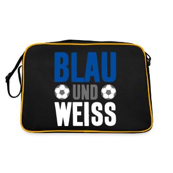 BLAU WEISS FUSSBALL VEREIN - Retro Tasche - Schwarz/Gold - Hinten