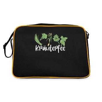 Damen Garten Chefin Gärtnerin Kräuter Hobbygärtner - Retro Tasche - Schwarz/Gold - Hinten