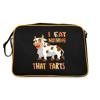Vegan Veganer - Retro Tasche - Schwarz/Gold - Hinten