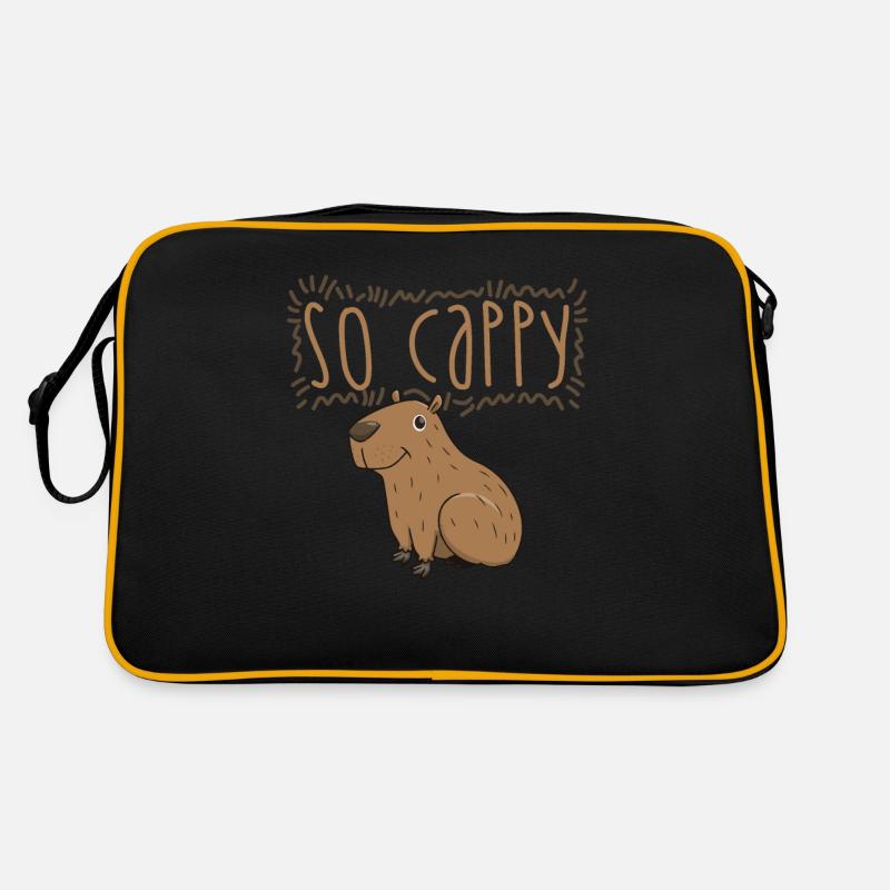 Capybara capybara rodent - Retro Bag - black/gold