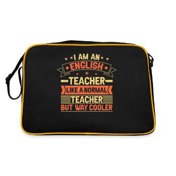 Englisch Lehrer - Retro Tasche - Schwarz/Gold - Hinten