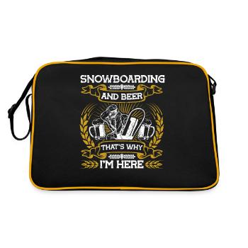 Snowboard Snowboarder Snowboarding - Retro Bag - black/gold - Back