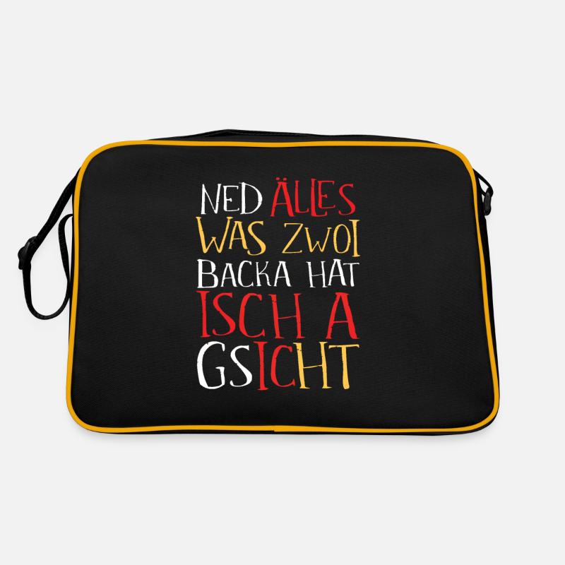 Schwäbischer Dialekt Sprüche Schwaben Sprache - Retro Tasche - Schwarz/Gold