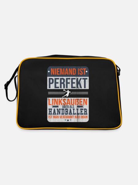 Handball - Retro Tasche - Schwarz/Gold - Hinten