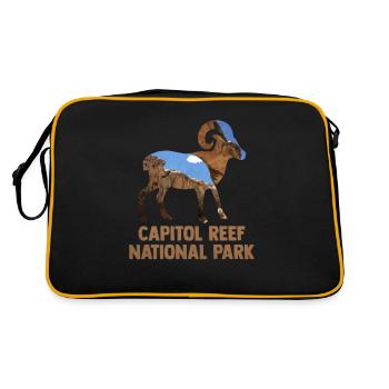 USA Amerika Nationalpark - Retro Tasche - Schwarz/Gold - Hinten