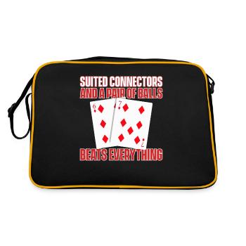Poker Pokerspieler Texas Holdem - Retro Tasche - Schwarz/Gold - Hinten