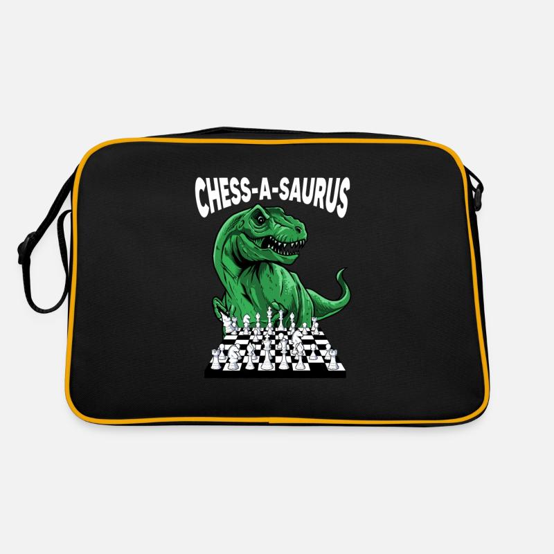 Schach Schachfigur - Retro Tasche - Schwarz/Gold