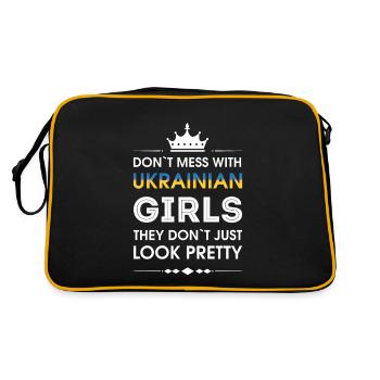 Stolz Darauf, Ukrainisch Zu Sein Ukrainische - Retro Tasche - Schwarz/Gold - Hinten