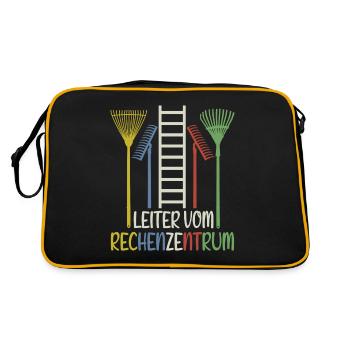 Leiter Vom Rechenzentrum - Garten Wortwitz - Retro Tasche - Schwarz/Gold - Hinten