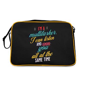 Je suis un multitâche, je peux vous écouter et vous ignorer - Sac Retro - noir/or - Dos