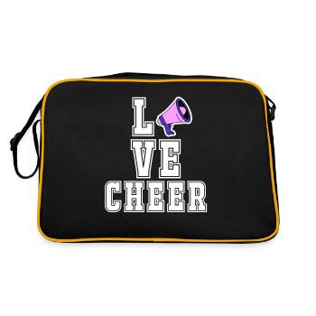 Liebes-Beifall Cheerleader-Mädchen-Megaphon - Retro Tasche - Schwarz/Gold - Hinten