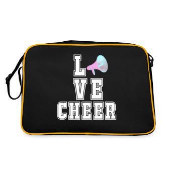 Liebes-Beifall Cheerleader-Mädchen-Megaphon - Retro Tasche - Schwarz/Gold - Hinten