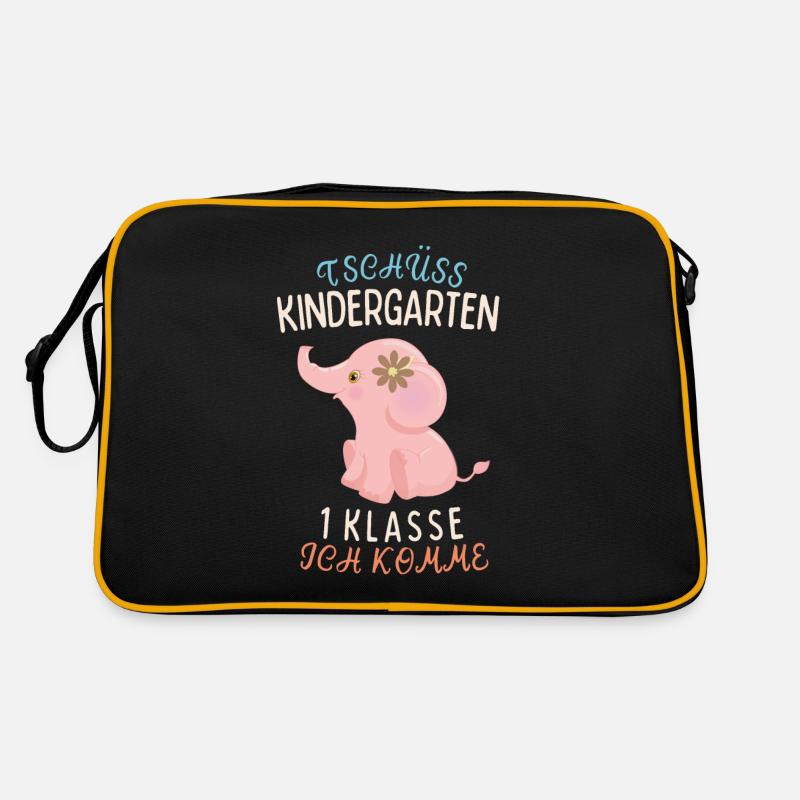 Tschüss Kindergarten 1 Klasse ich comme Elefant Retro Tasche