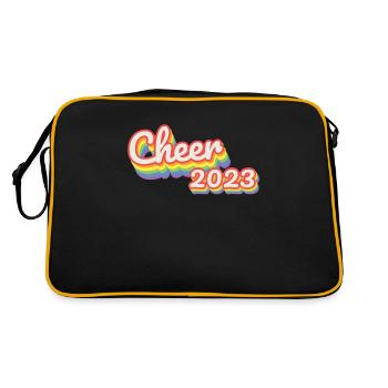 Cheer 2023 Rainbow Für Schulcheerleaderinnen - Retro Tasche - Schwarz/Gold - Hinten