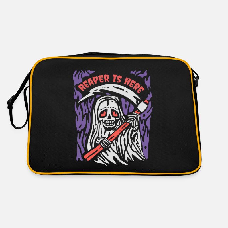 Halloween Reaper Sense Grusel Sensenmann Retro Tasche