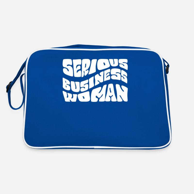 Ernsthafte Geschäftsfrau Arbeiten Harte Arbeiter Retro Tasche