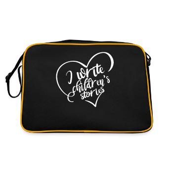 I write children's stories quotation book children - Retro Bag - black/gold - Back