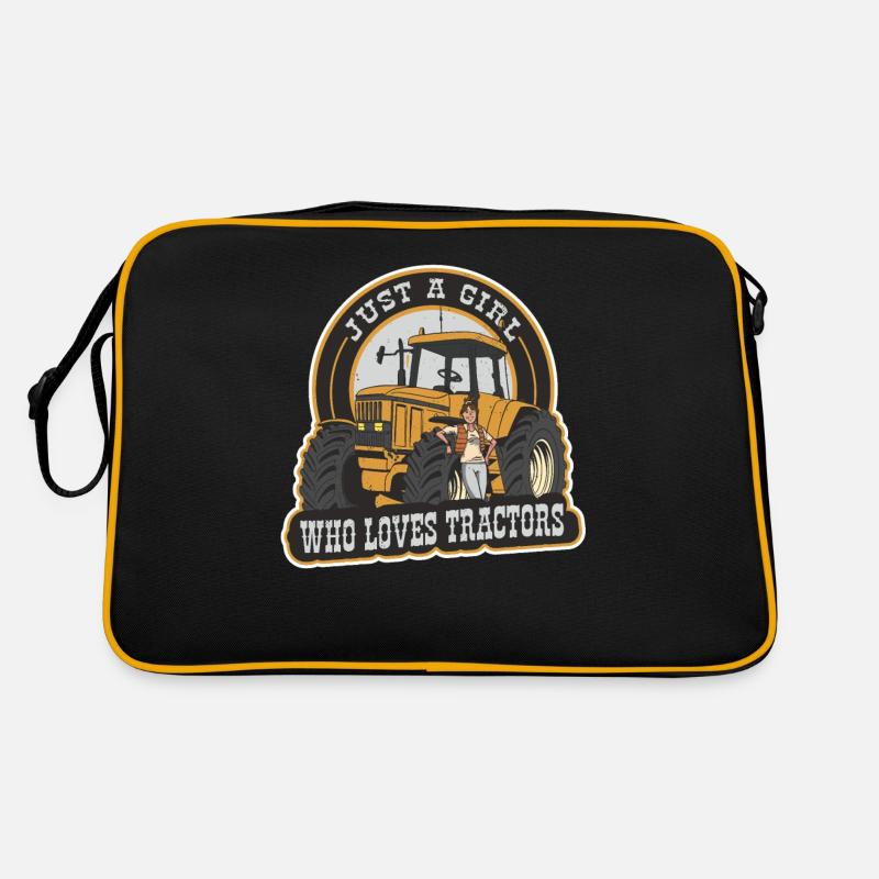 Nur Ein Mädchen, Das Traktoren Liebt Zitieren Retro Tasche