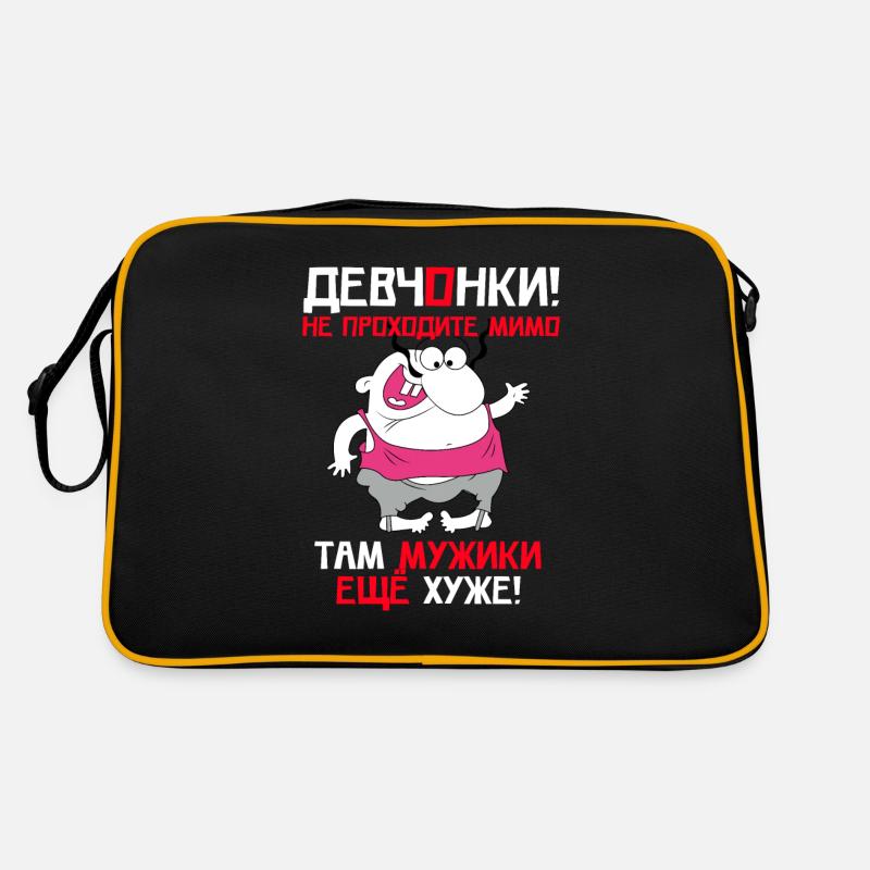 Russischer Zitat-Mann-Humor-Dickbauch-Schnurrbart Retro Tasche