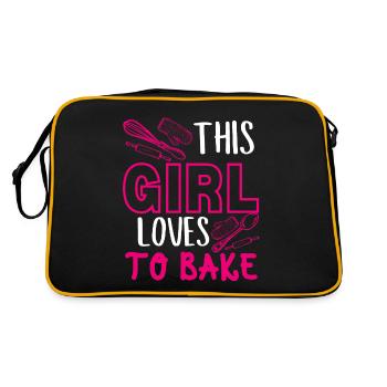 This girl loves kitchen utensils - Retro Bag - black/gold - Back
