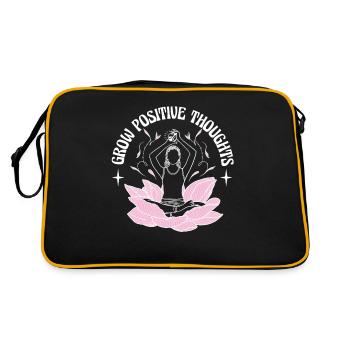 Développer des pensées positives Méditation florale - Sac Retro - noir/or - Dos