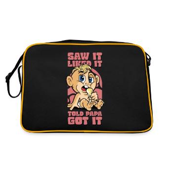 Ich Liebe Gesus Und Reitpferde Schwarzes Gottzitat - Retro Tasche - Schwarz/Gold - Hinten