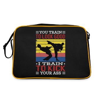 You train to look good, I train - Retro Bag - black/gold - Back